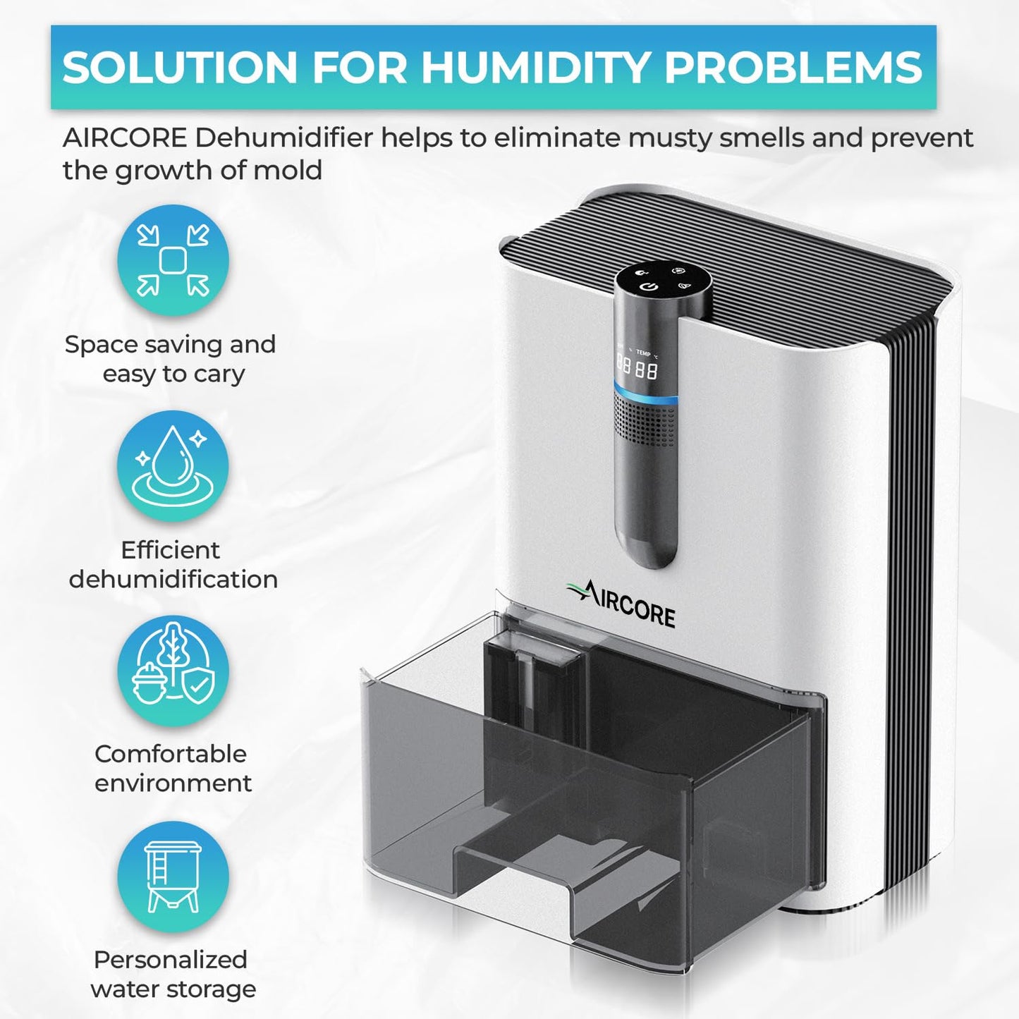 AIRCORE 2L Dehumidifier & Air Purifier
