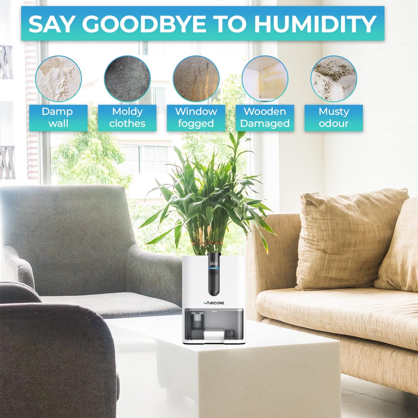 AIRCORE 2L Dehumidifier & Air Purifier