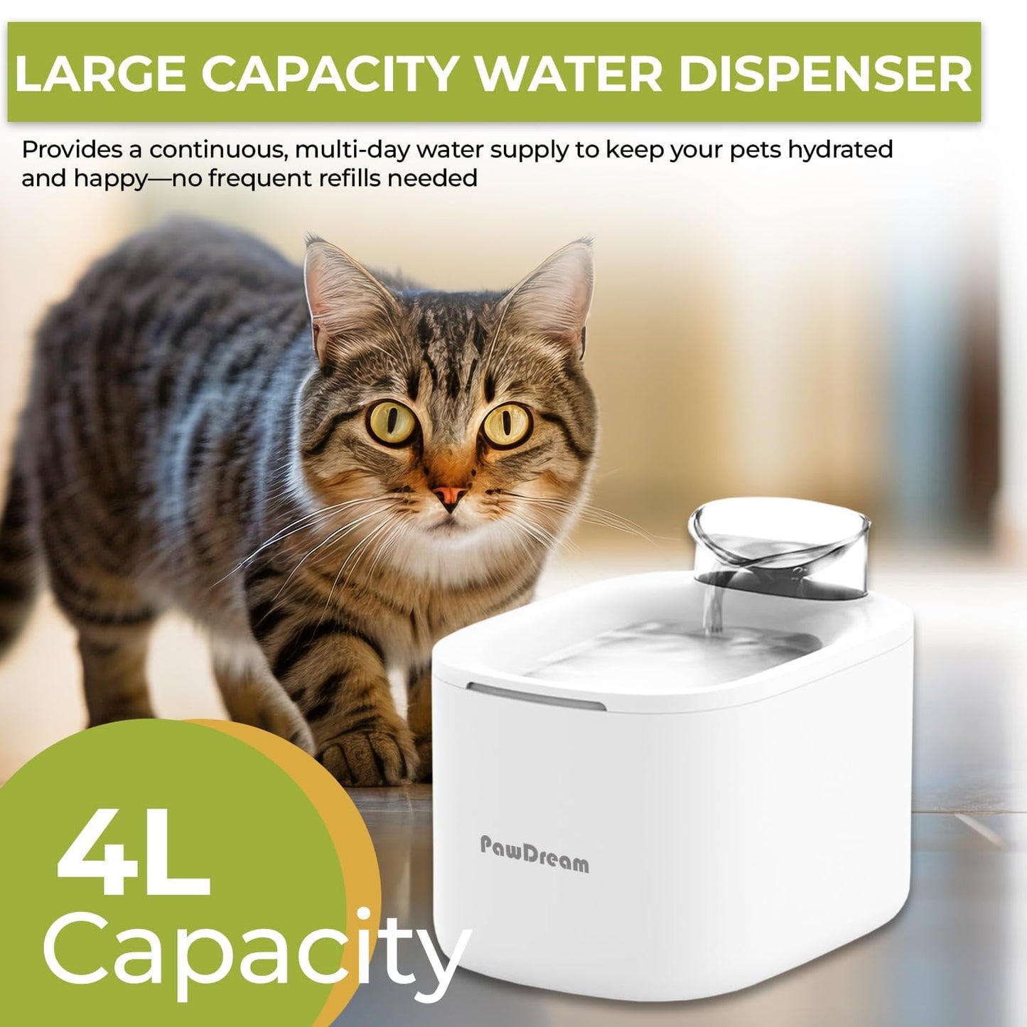 PawDream 4L Smart Pet Water Fountain