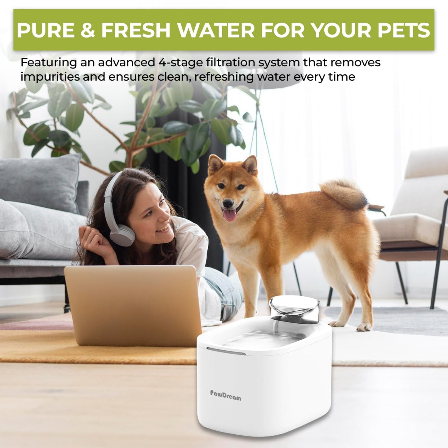 PawDream 4L Smart Pet Water Fountain