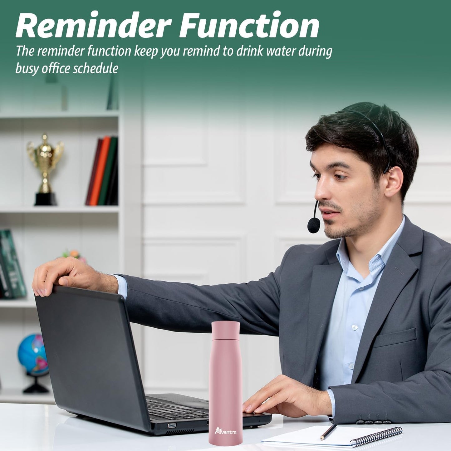 Aventra Smart UV Self-Cleaning Water Bottle