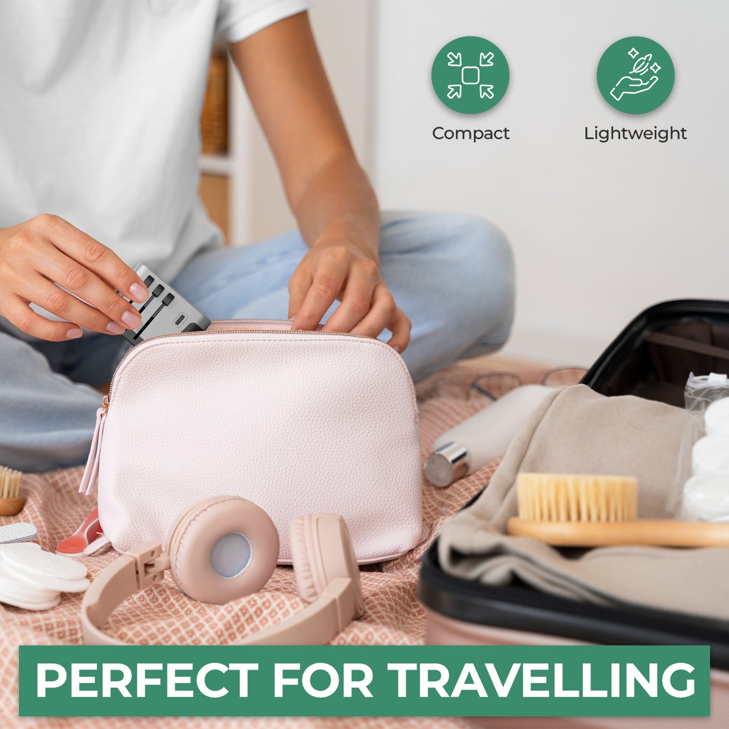 SPARKIFY Universal Travel Adapter – Worldwide Plug Adapter with 3 USB-C & 2 USB-A Ports for 200+ Countries