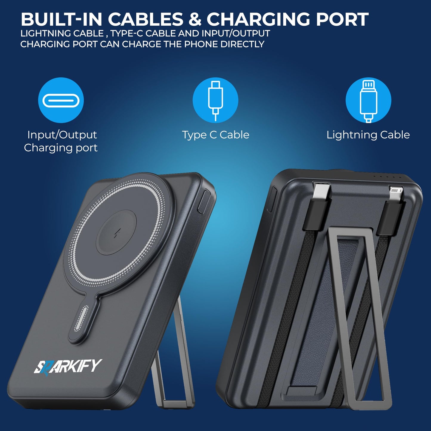 SPARKIFY 10,000mAh Magnetic Wireless Power Bank