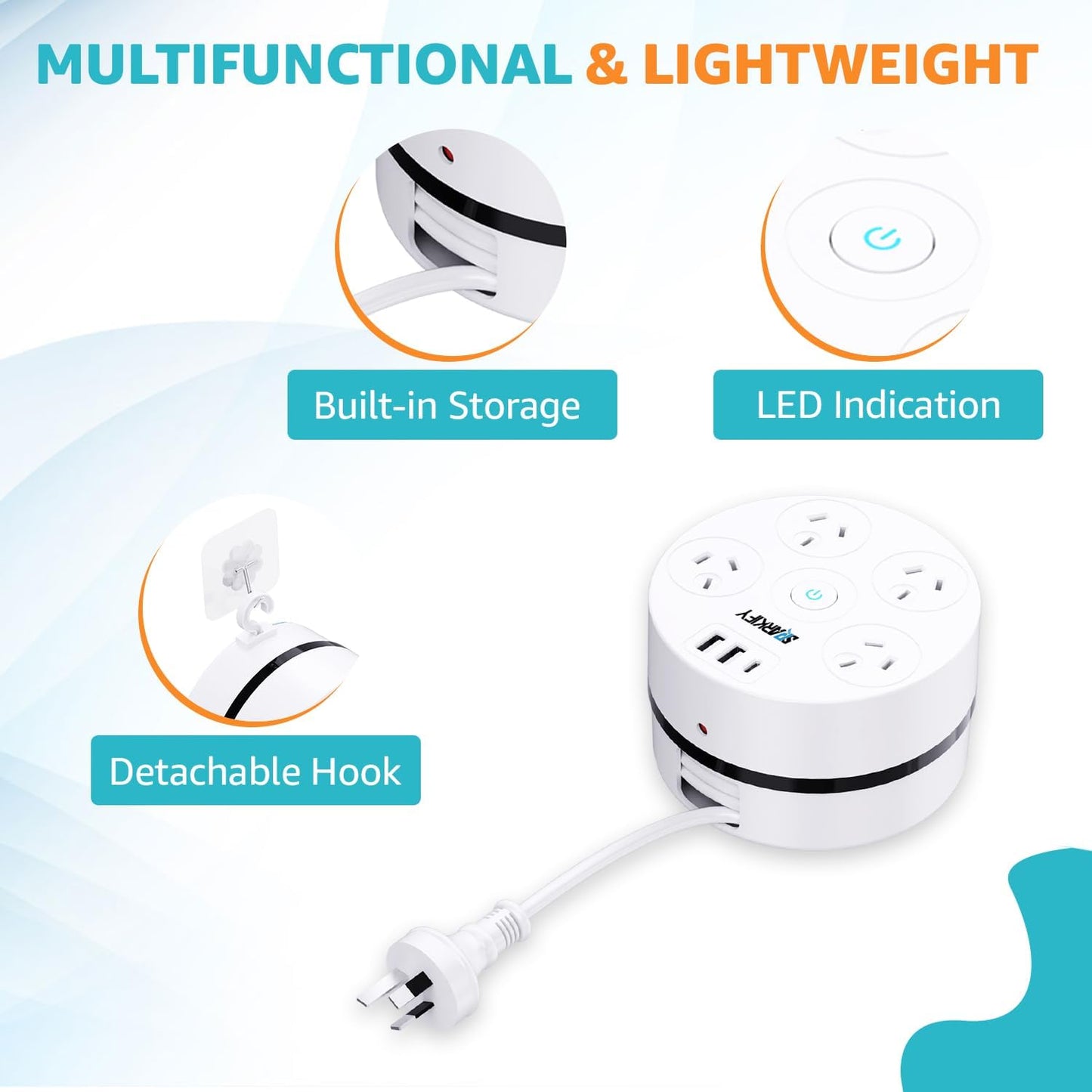 SPARKIFY Surge Protector Power Board with USB-C